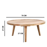 Marlow Light Mango Wood Round Low Coffee Table Verty Furniture