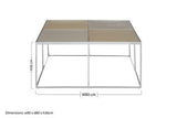 Modern Orsina Coffee Table with Square Design and Metal Frame, Dimensions 80x80x36cm