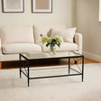 Orsina Coffee Table with Glass Top and Metal Frame for Stylish Living Rooms