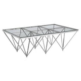 Allure Prismatic Silver Base Coffee Table Orsina