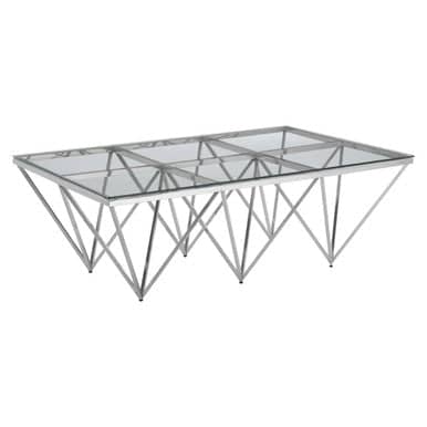 Allure Prismatic Silver Base Coffee Table Orsina