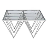 Allure Prismatic Silver Base Coffee Table Orsina
