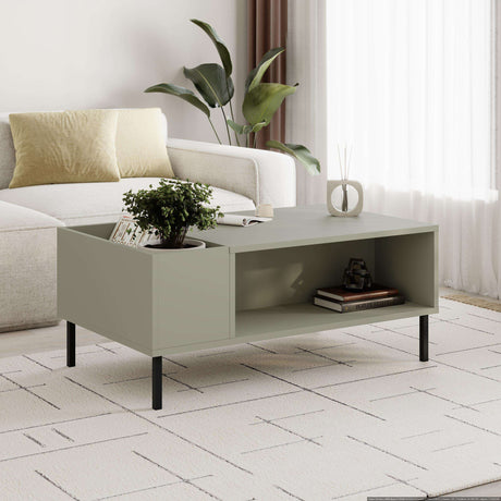 Stylish Decortie Coffee Table in soft green with storage shelf and modern design for living rooms