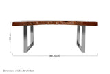 Orsina Coffee Table with a unique wooden surface and sleek metal legs, measuring 120x60x45cm