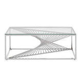 Amella Coffee Table With Silver Finish Frame Orsina
