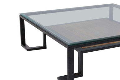 Orsina Coffee Table with a sleek glass top and modern metal frame for contemporary living spaces