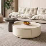Nisu Home Modern Coffee Table with Drawer and Round Design for Stylish Living Rooms