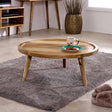 Marlow Light Mango Wood Round Low Coffee Table Verty Furniture