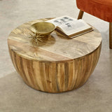 Merlin Mango Wooden Drum Coffee Table Verty Furniture