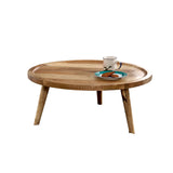 Marlow Light Mango Wood Round Low Coffee Table Verty Furniture