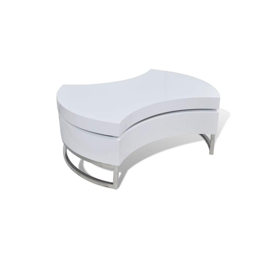 Coffee Table Shape-adjustable High Gloss White vidaXL