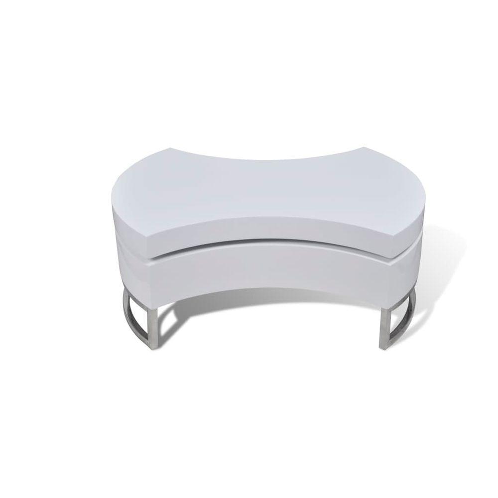 Coffee Table Shape-adjustable High Gloss White vidaXL