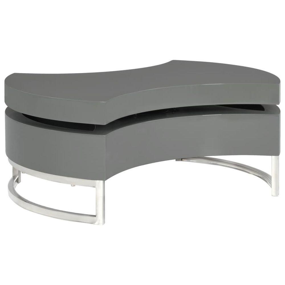 Coffee Table Shape-adjustable High Gloss White grey vidaXL