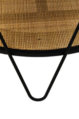 Orsina Coffee Table with a stylish woven top and sleek black metal legs for modern living rooms