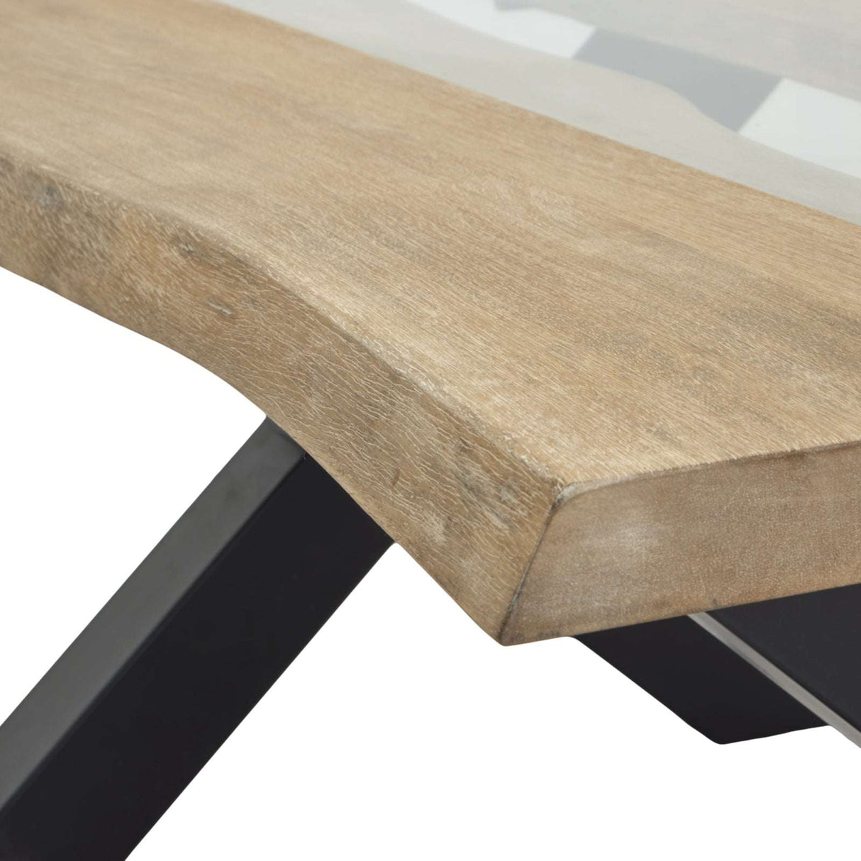 Shades 4 Seasons Coffee Table with a Unique Wood Finish and Modern Metal Legs