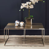 Stylish Orsina Coffee Table with a Metal Frame and Decorative Accessories on Top