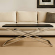 Stylish Orsina Coffee Table with a sleek black top and modern stainless steel base
