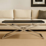 Stylish Orsina Coffee Table with a sleek black top and modern stainless steel base