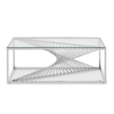 Amella Coffee Table With Silver Finish Frame Orsina
