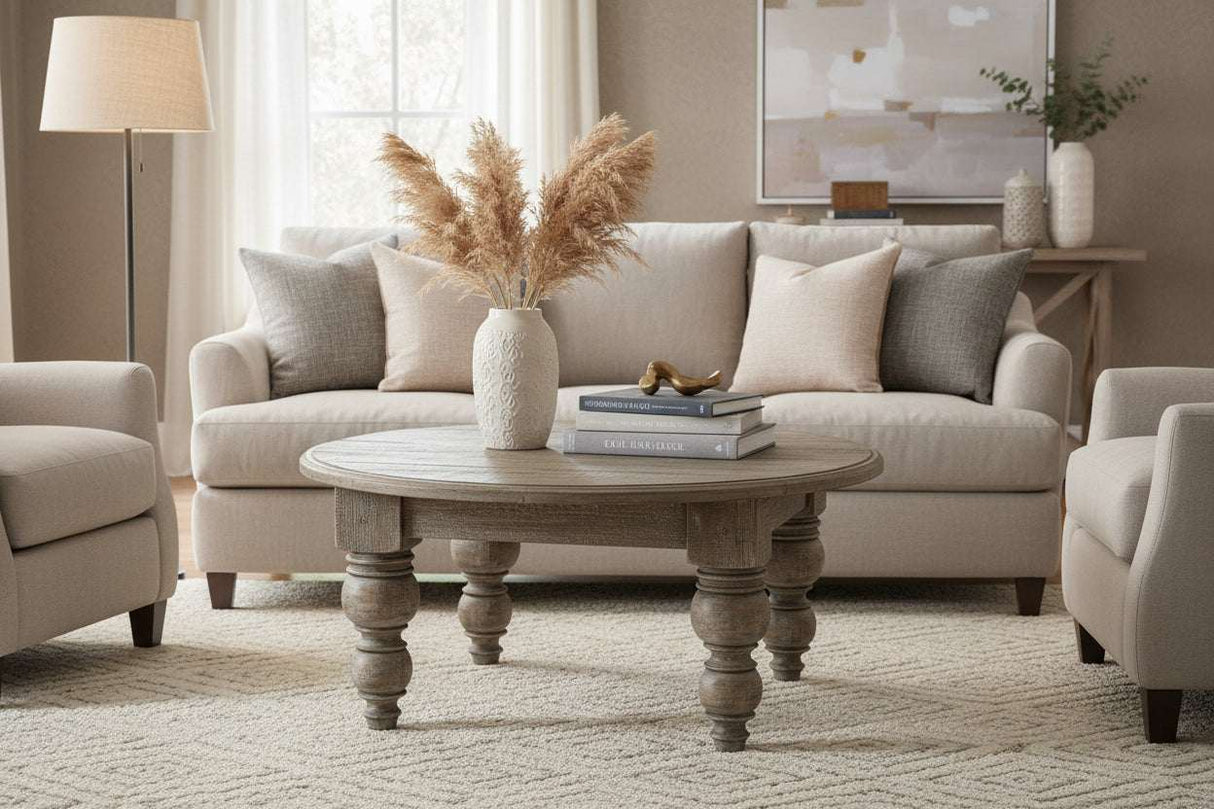 Stylish coffee table from Shades 4 Seasons with a round design, perfect for modern living rooms