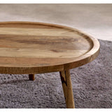 Marlow Light Mango Wood Round Low Coffee Table Verty Furniture