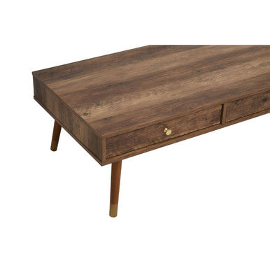 Orsina Coffee Table with Two Drawers and Wooden Finish, Perfect for Living Room Decor