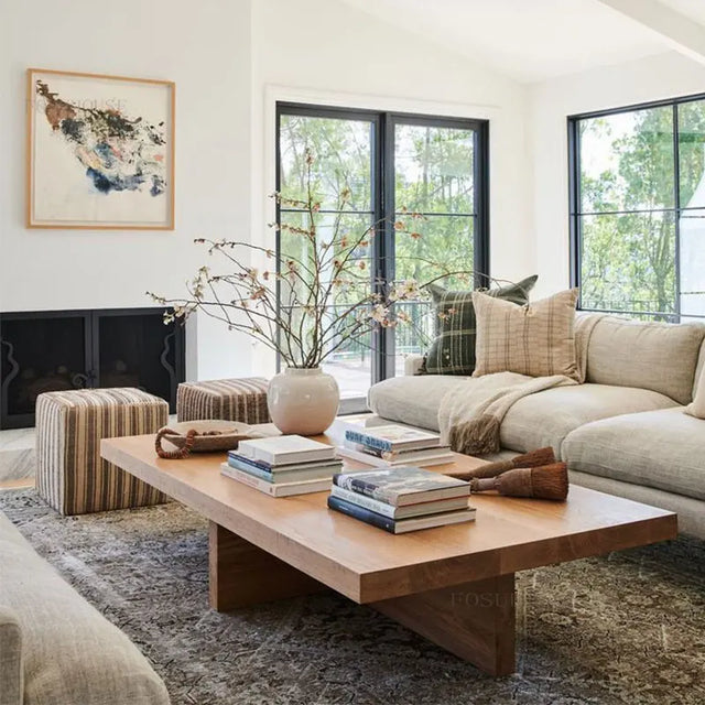 Stylish Nisu Home Coffee Table in natural wood finish, perfect for modern living rooms.
