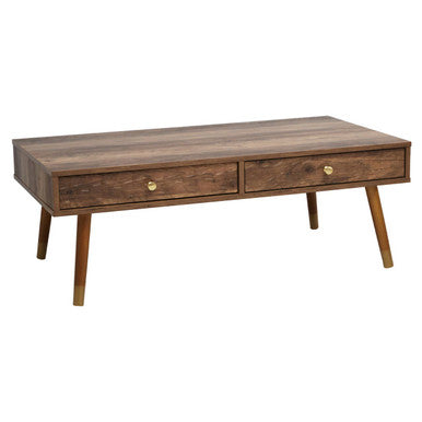 Orsina Coffee Table with Two Drawers and Wooden Finish for Stylish Living Room Decor