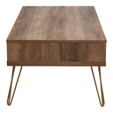 Orsina Coffee Table with a sleek wooden top and stylish metal legs for modern living spaces