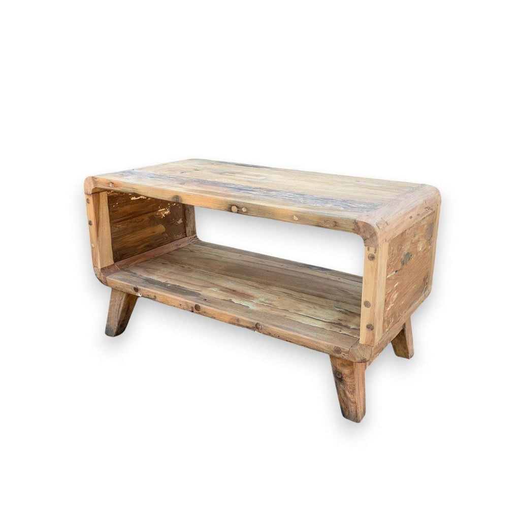 Small Rounded Coffee Table - Recycled Wood AW-Dropship