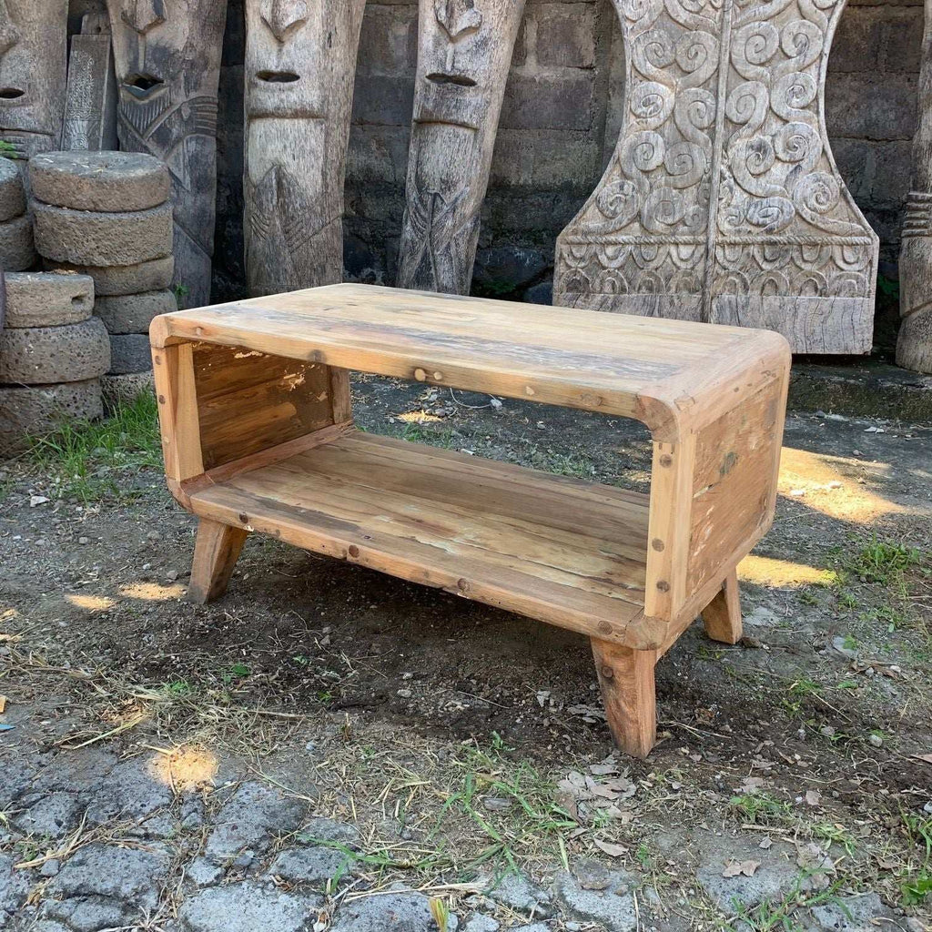 Small Rounded Coffee Table - Recycled Wood AW-Dropship
