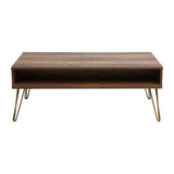 Orsina Coffee Table in a modern design with a wooden surface and metallic legs