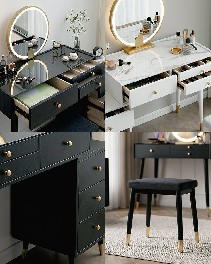 Le Di Vita Dressing Table with LED Mirror and Spacious Drawers for Makeup Organisation
