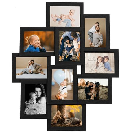 vidaXL Black Collage Photo Frame for 10 Photos vidaXL