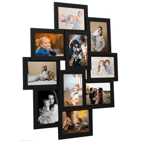 vidaXL Black Collage Photo Frame for 10 Photos vidaXL