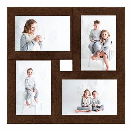 vidaXL Black Wooden Collage Photo Frame for 4 Photos black vidaXL
