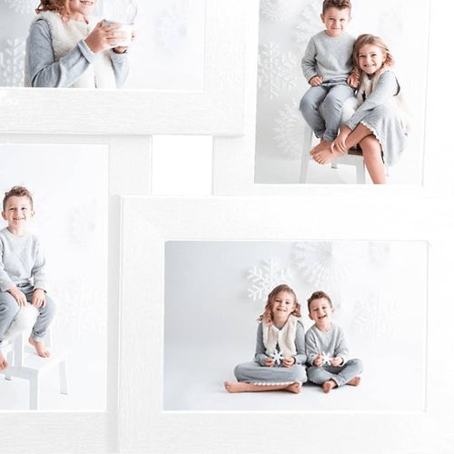 vidaXL Black Wooden Collage Photo Frame for 4 Photos vidaXL