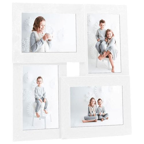vidaXL Black Wooden Collage Photo Frame for 4 Photos white 4 x (13 x 18 cm) vidaXL