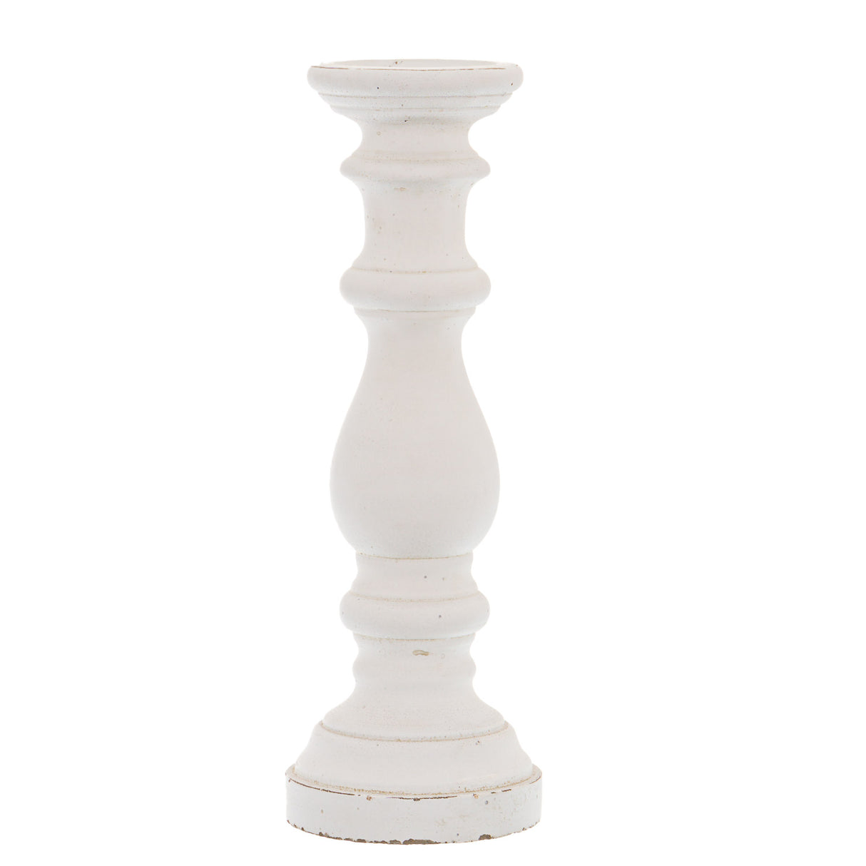 Matt White Large Ceramic Column Candle Holder WHITE CERAMIC Shades 4 Seasons