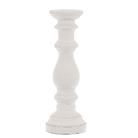 Matt White Large Ceramic Column Candle Holder WHITE CERAMIC Shades 4 Seasons