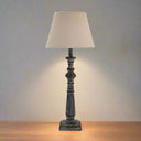 Shades 4 Seasons Rustic Column Table Lamp with Fabric Shade BROWN WOOD Shades 4 Seasons