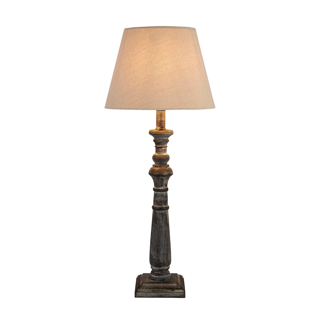 Shades 4 Seasons Rustic Column Table Lamp with Fabric Shade Shades 4 Seasons