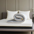 Brightr Sleep Mattress Topper with Grey Pattern and Soft Foam for Added Comfort