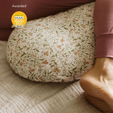 BellaMoon 3-in-1 Comfort Pillow with floral design for versatile sleeping support and relaxation
