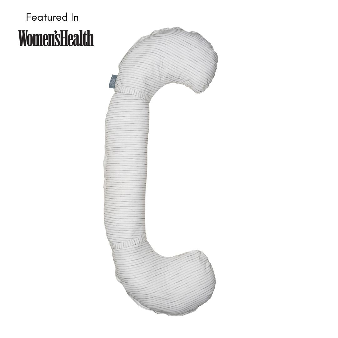 BellaMoon 3-in-1 Comfort Pillow in soft striped design for versatile support and relaxation