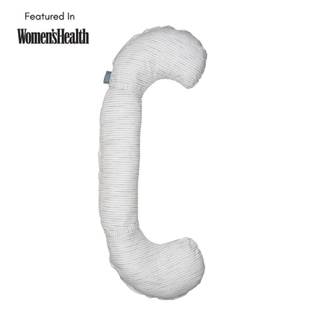 BellaMoon 3-in-1 Comfort Pillow in soft striped design for versatile support and relaxation