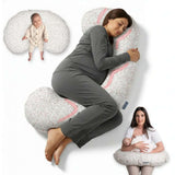 BellaMoon 3-in-1 Comfort Pillow for maternity, nursing and baby support, featuring soft floral fabric
