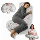 BellaMoon 3-in-1 Comfort Pillow for Pregnancy, Nursing and Baby Support with Floral Design