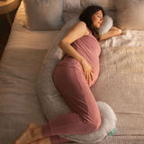 BellaMoon 3-in-1 Comfort Pillow in use, providing support for resting and sleeping