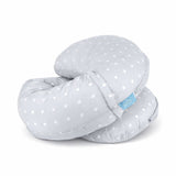 BellaMoon 3-in-1 Comfort Pillow in Grey with White Polka Dots for Versatile Support and Relaxation